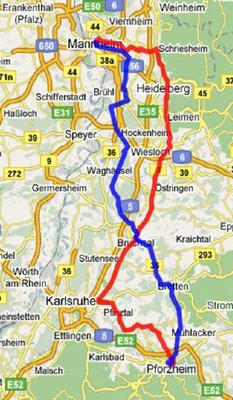 Verlauf der Bertha-Benz-Challenge